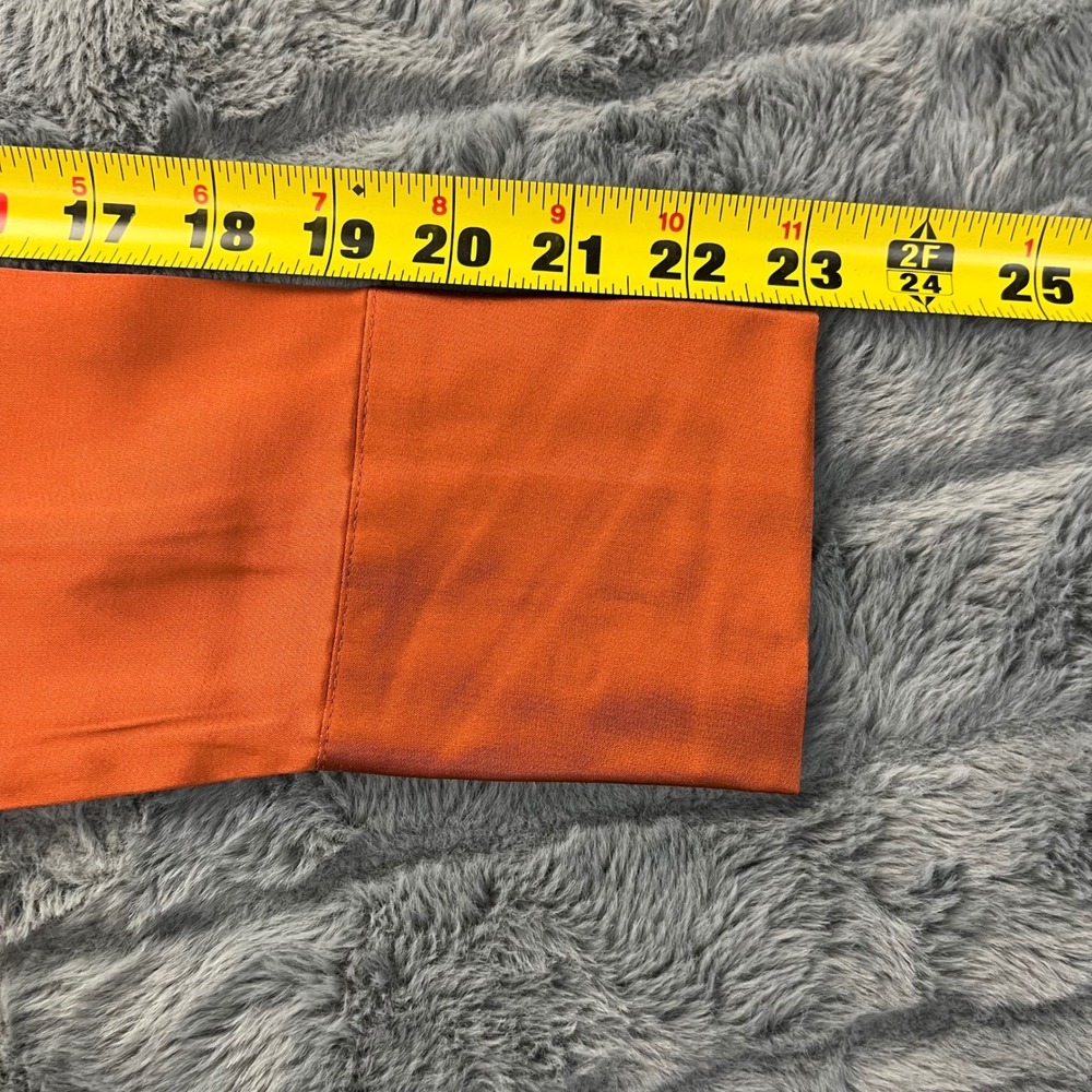 NWT Abercrombie and Fitch Shirt Women's Orange Satin XS Button Up‎ Solid - Picture 7 of 8